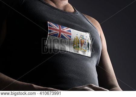 The National Flag Of British Antarctic Territory On The Athletes Chest