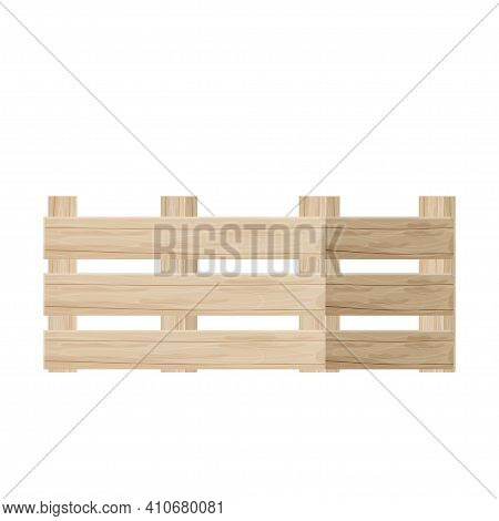 Wooden Box In Cartoon Style, Textured And Detailed Beige Colour Isolated On White Background Stock V