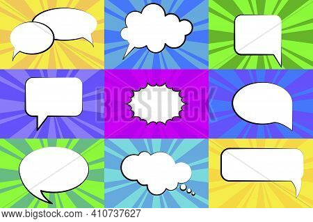 Design Element. Speech Bubble. Vector Halftone Illustration. Light Effect. Stock Image. Eps 10.