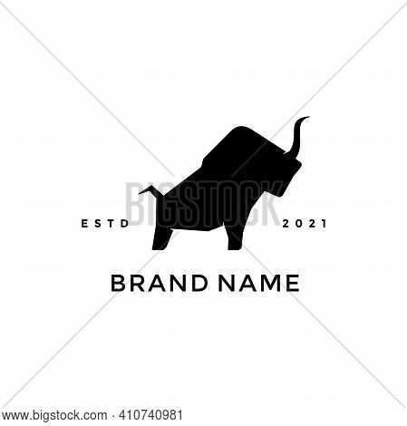 Simple But Powerful Illustration Logo Design Strongest Bull Or Torro.