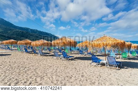 Landscape With Agios Georgios Pagon Beach In Corfu Island, Greece