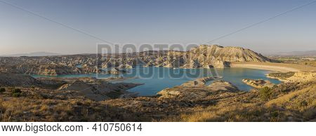 Views of Algeciras reservoir. It is located in the municipality of Alhama de Murcia, region of Murcia, Spain