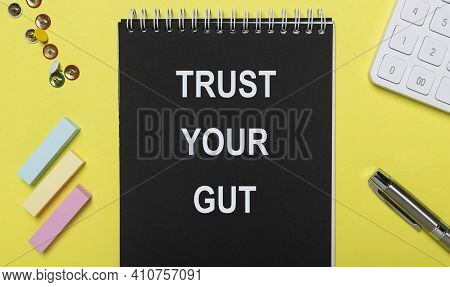 Trust Your Gut Inscription. Follow Instincts Concept