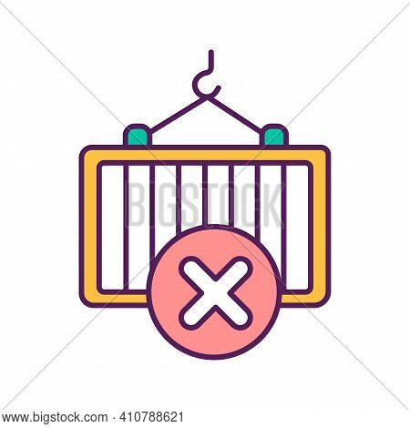 Closed Entrance Rgb Color Icon. Quarantine Measures And Restrictions. Quarantine Bans On Work Organi