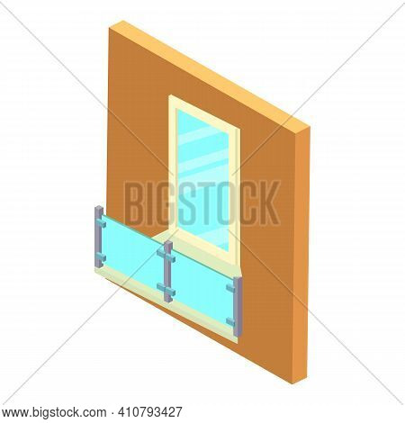 Transparent Balcony Icon. Isometric Illustration Of Transparent Balcony Vector Icon For Web