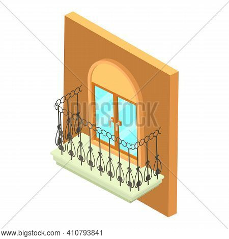Forged Balcony Icon. Isometric Illustration Of Forged Balcony Vector Icon For Web