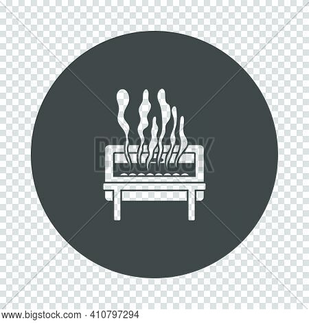 Chafing Dish Icon. Subtract Stencil Design On Tranparency Grid. Vector Illustration.