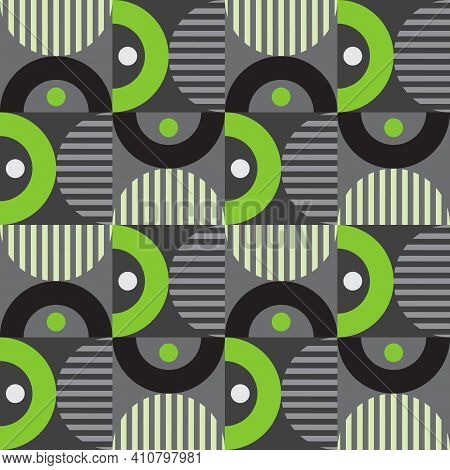 Modern Vector Abstract Seamless Geometric Pattern With Shapes, Lines And Elements In Retro Scandinav