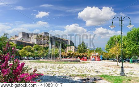 Landscape With Old Fortress Of Kerkyra, Capital Of  Corfu Island, Greece