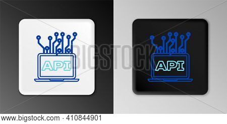 Line Computer Api Interface Icon Isolated On Grey Background. Application Programming Interface Api 