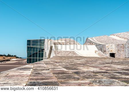 Santiago De Compostela, Spain - July 18, 2020: View Of City Of Culture Of Galicia. Situated On The T