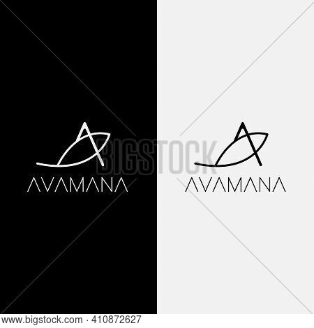 Avamana Typography With Symbolic Minimal Logo Vector For Brands.