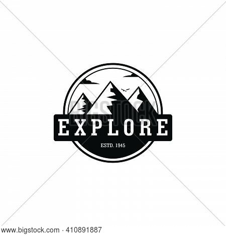Mountain Adventure Wild Logo Vector Illustration Design Vintage Emblem