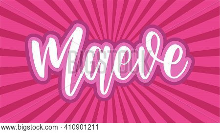 Hand Lettered Handwritten, Script, Calligraphic Name On Pink Outlined Japanese Star Burst Background