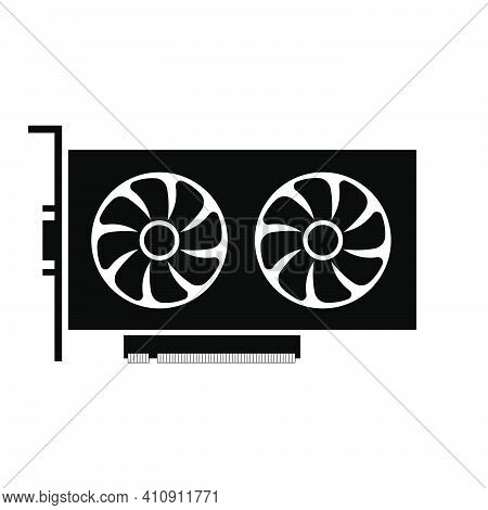 Simple Illustration Of Graphics Card Gpu. Personal Computer Component Icon