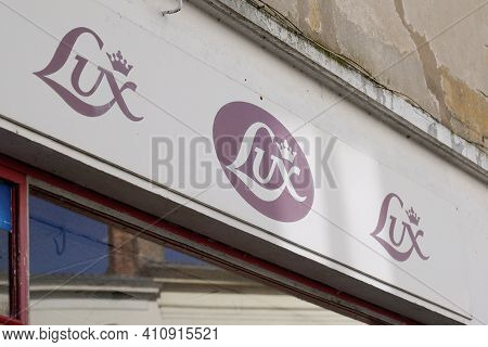 Bordeaux , Aquitaine France - 02 25 2021 : Lux Electrolux Shop Brand Text Logo And Sign On Home Appl