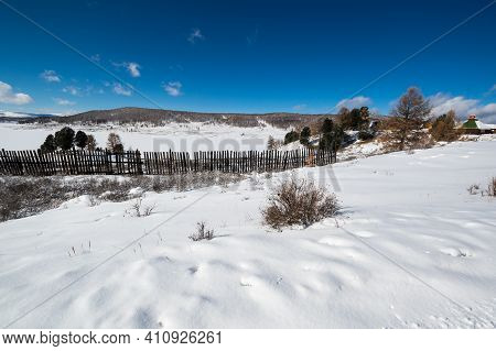 View Of Ulagan Highlands In Altay Mountains In The Winter, Siberia, Russia