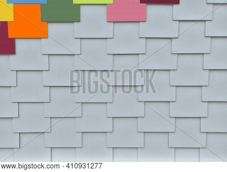 Abstract Background,partly Toned In Corners With Bright Mood Boosting Colors,made Of Siding Tiles Fo