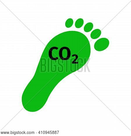 Green Carbon Footprint Icon. Reduce C02 Emission Symbol. Environmental Problems And Solutions Concep