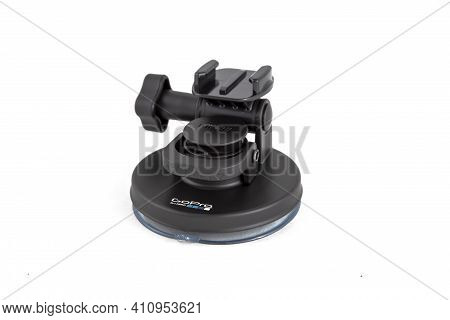Moscow, Russia - Novemner 11, 2020: Original Accessory Suction Mount Tripod For New Flagship Action 