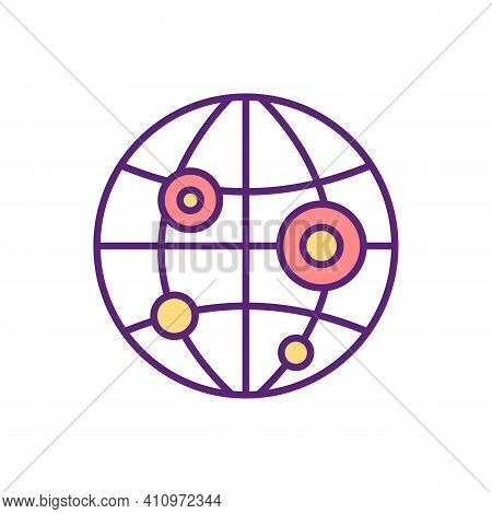 Pandemic Rgb Color Icon. Infectious Disease Spreading Worldwide. Global Influenza Outbreak. Widespre