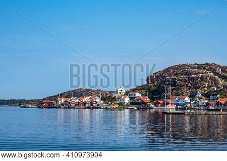 View To The City Fjaellbacka In Sweden.