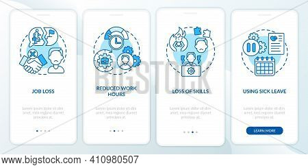 Post Covid Syndrome And Employment Onboarding Mobile App Page Screen With Concepts. Using Sick Keave
