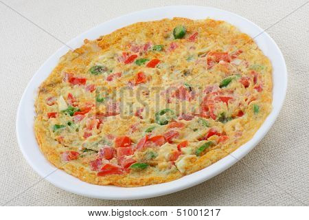 Crispy and spicy omelet.