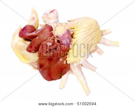 Uncooked Poultry Offal.isolated.