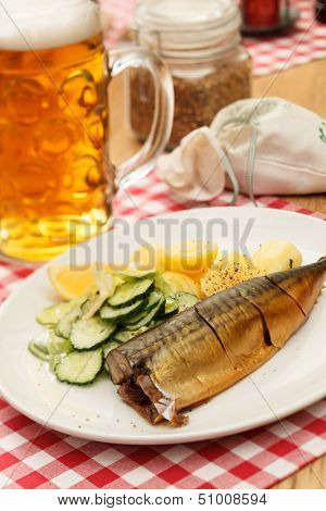 mackerel with potatoes and beer