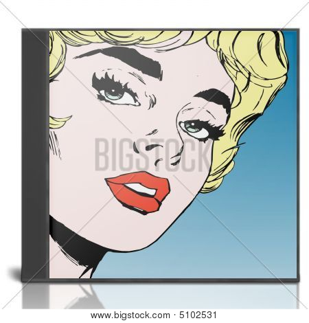 표지에 아름 다운 여자의 얼굴을 가진 Dvd 상자