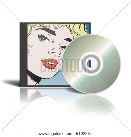표지에 아름 다운 여자의 얼굴을 가진 Dvd 상자