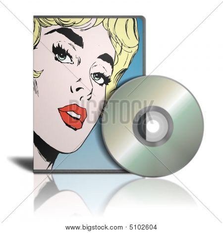 표지에 얼굴 A 아름 다운 여자와 Dvd 상자