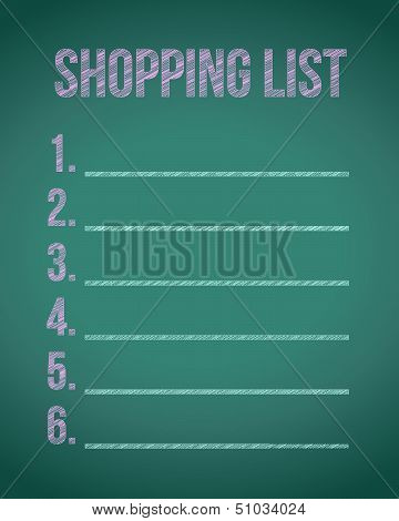 Shopping List Chalkboard Illustration Design
