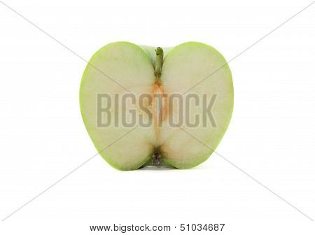 Half of green apple Isolated