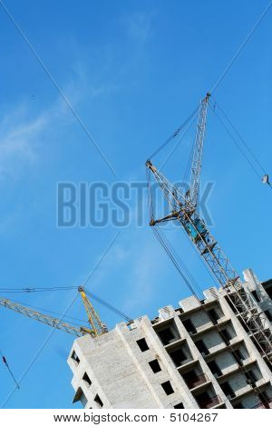 Building Crane And Building House