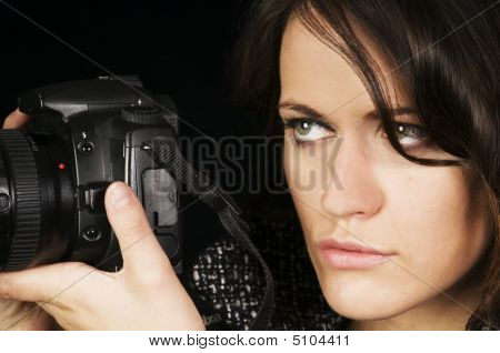 Professionelle kvindelige fotograf
