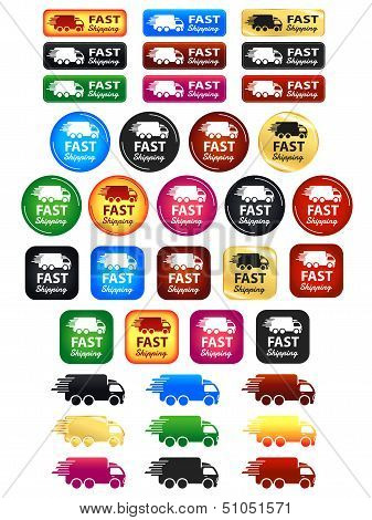 Large Set Of Shipping And Delivery Badges
