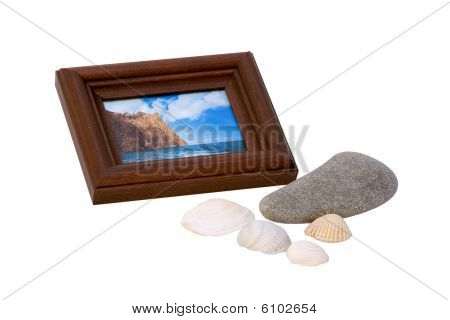 Zdjęcie w ramy i morze Cockleshells