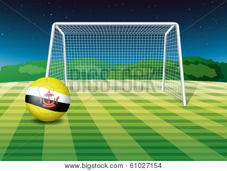 Illustration of a soccer ball with the flag of Brunei