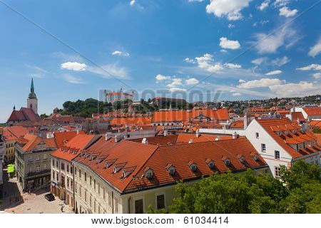 View of the historical center of Bratislava from the hill Slovakia