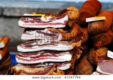 Pieces Of Smoked Bacon