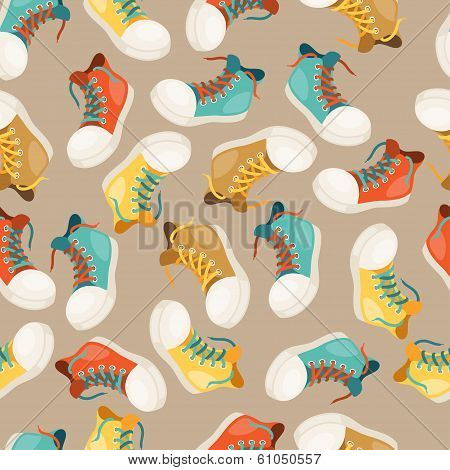 Hipster style seamless pattern with sneakers.