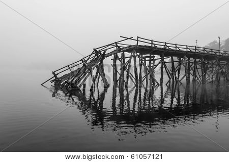 A Broken Down Wooden Bridge
