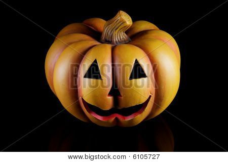 Halloween Pumpkin On Black.