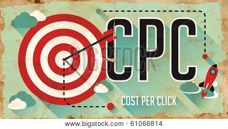CPC Concept. Poster in Flat Design.
