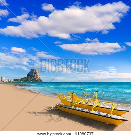 Calpe playa Arenal Bol beach near Penon de Ifach at Alicante spain