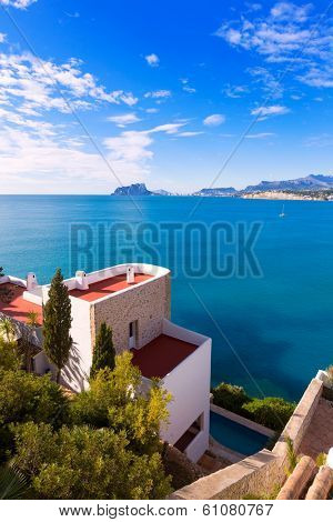 Mediterranean houses in Moraira Teulada at Alicante with Calpe Penon Ifach view