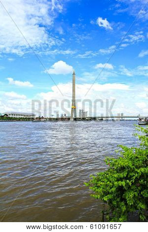 The Rama Viii Bridge Over The Chao Praya River In Bangkok, Thailand.