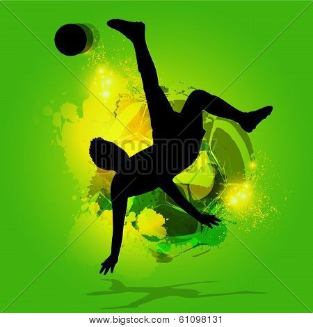 Silhouette Soccer Player Overhead Kick